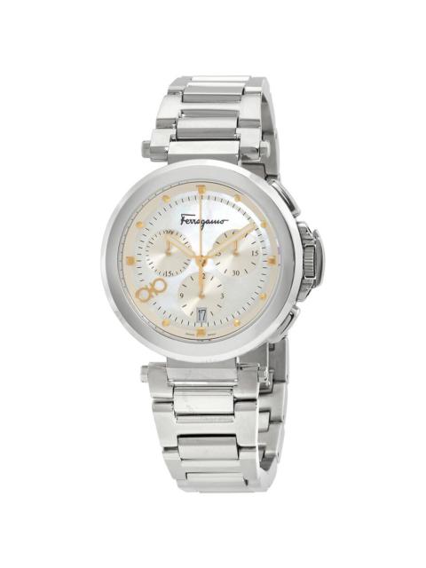 Ferragamo Legacy Chronograph Quartz White Mother of Pearl Dial Ladies Watch SFMW00222