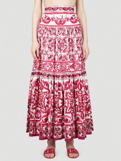 Dolce & Gabbana Majolica Print Maxi Skirt