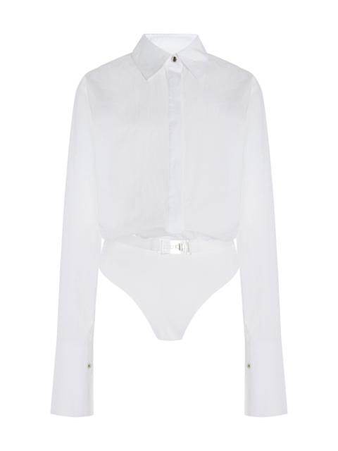 BRANDON MAXWELL The Bradshaw Cotton Bodysuit white