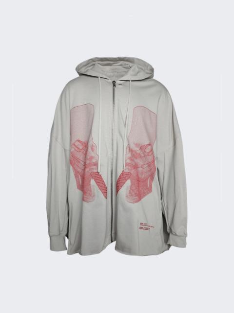 Rick Owens Ron Jumbo Peter Jacket Pearl and Cardinal Red