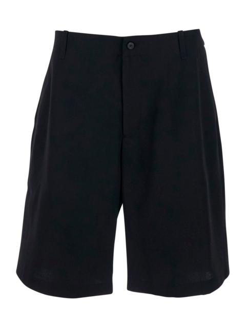 JACQUEMUS Jacquemus Men 'Le Short Camargue' Black Bermuda Pants With Wide Leg And Belt Loops In Wool Man