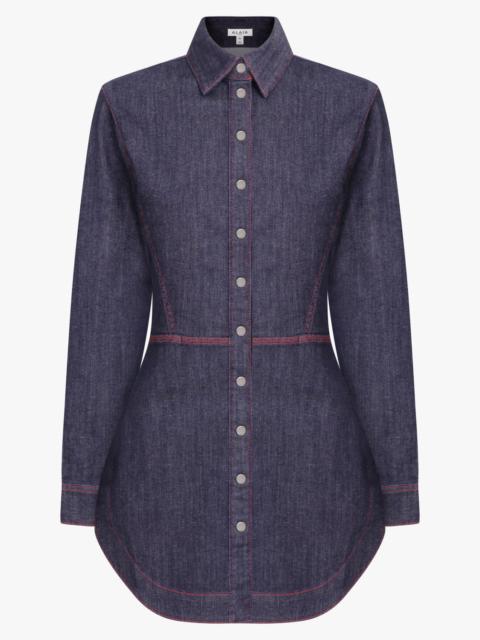 Alaïa DENIM MINI SHIRT DRESS | DARK BLUE