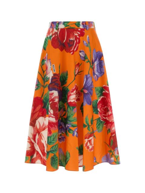 Moschino Moschino Women Printed Stretch Cotton Skirt