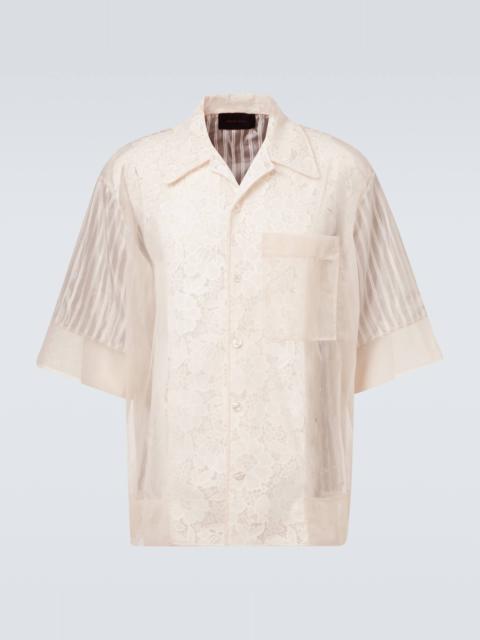 Simone Rocha Patchwork lace bowling shirt
