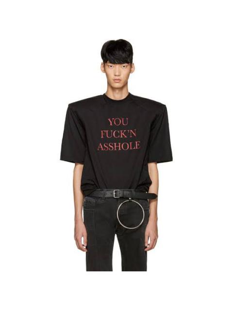 FW17 Vetements You Fuck'n Asshole Football Shoulders T shirt
