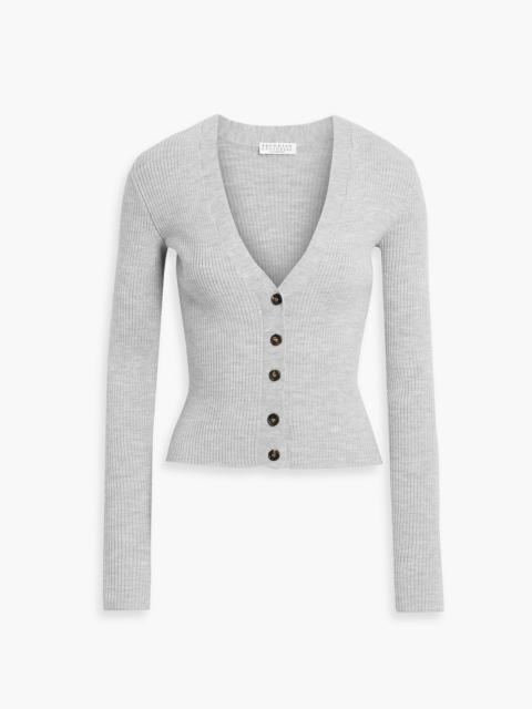 Brunello Cucinelli Ribbed wool and cashmere-blend cardigan