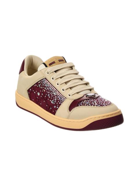GUCCI Gucci Screener GG Crystal Canvas & Leather Sneaker