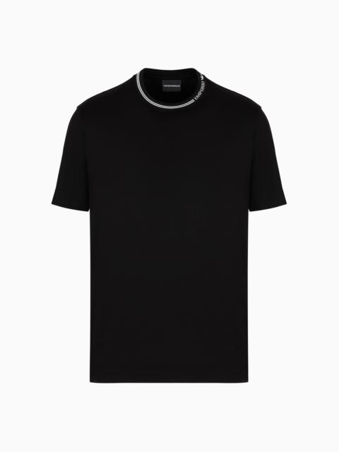 EMPORIO ARMANI ASV Lyocell-blend jersey T-shirt with logo on collar