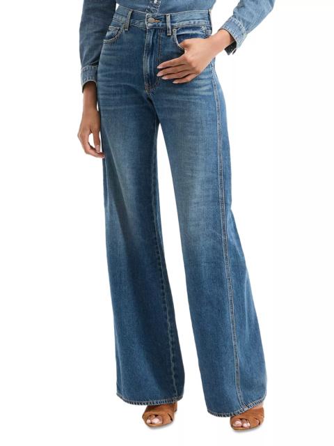 VERONICA BEARD Kasey Mid Rise Wide Leg Jeans in City Stroll