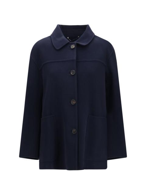 'S Max Mara 'S Maxmara Giugno Short Virgin Wool Coat Blue