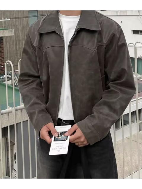 Other Designers Japanese Brand - Brown PU Leather Bomber Jacket