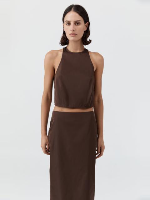 ST. AGNI Paper Taffeta Cocoon Top - Mocha