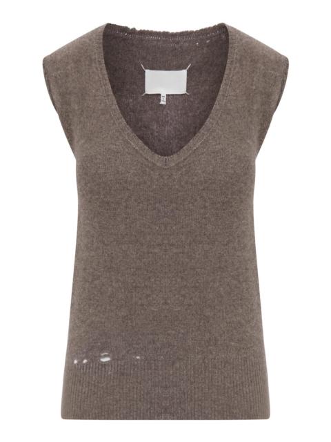 Maison Margiela Maison Margiela Women Distressed-Effect Knit Vest