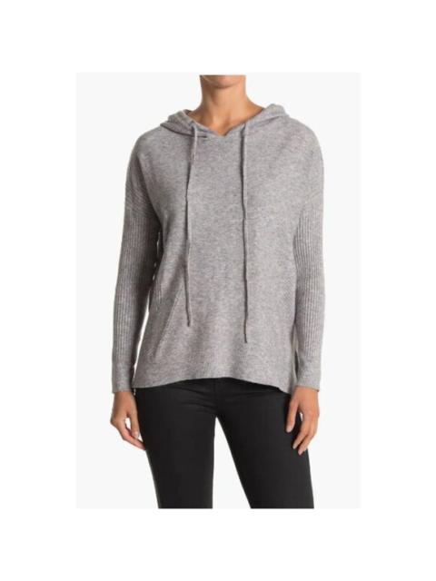 Other Designers Wit & Wisdom Women's Mixed Rib Stitch Hooded Sweater Grey Soft Knit SZ L NWT