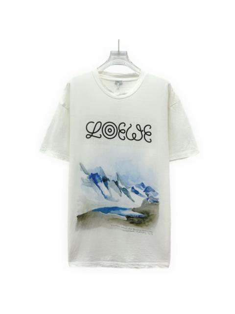 Loewe Loewe White Print Cotton Crew Neck Short Sleeve T-Shirt