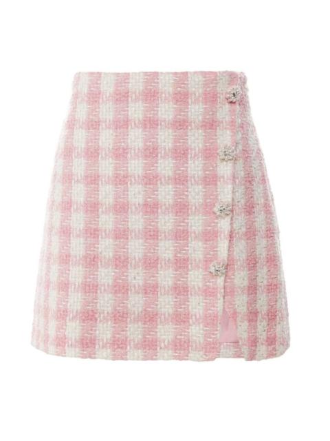 self-portrait Self-Portrait Pink Check Boucle Mini Skirt, Brand Size 6 ( US Size 2 )