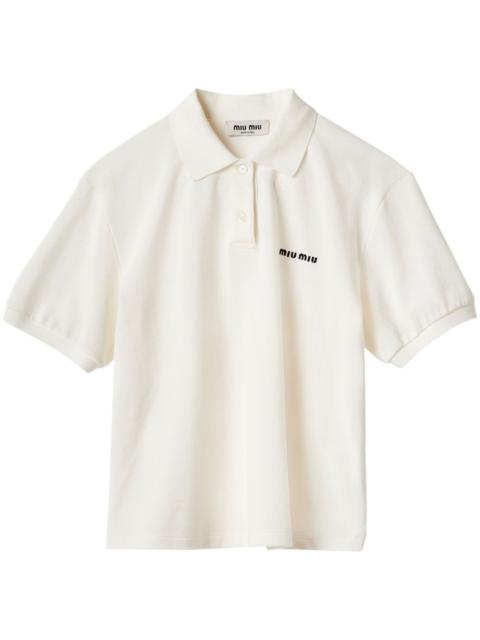 Miu Miu Miu Miu Women Piquet Cotton Polo Shirt