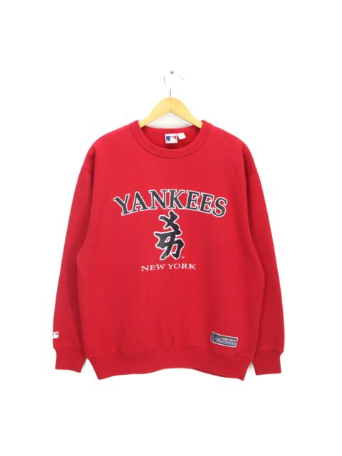 Other Designers Vintage 90s YANKEES New York MLB Big Logo Kanji Japan Embroidered Sweatshirt Pullover Jumper Size Medium