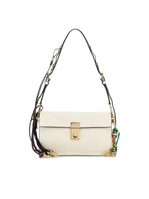 Prada White Leather Small Prada Soft Sound Shoulder Bag