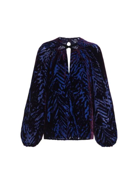 SILVIA TCHERASSI Ximena Velvet Top navy