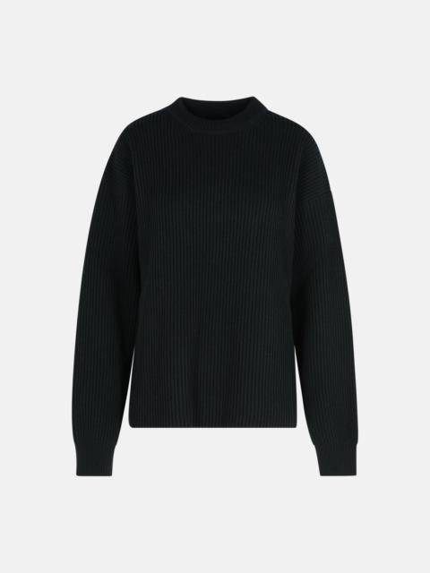Jil Sander BLACK WOOL CREW NECK SWEATER