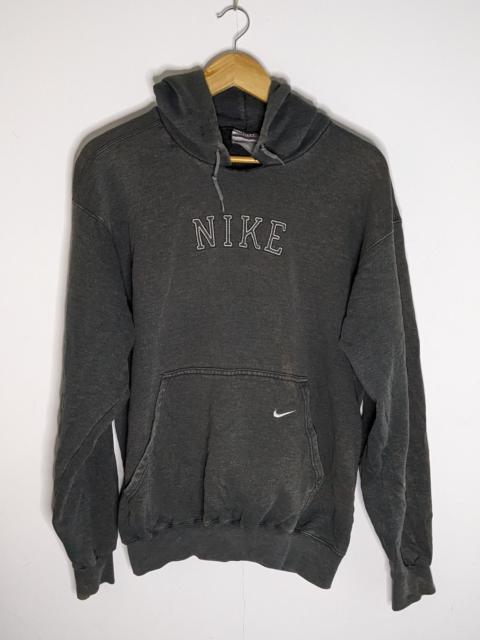 Nike Vintage Nike Spell Out Small Logo Gray Distressed Hoodie