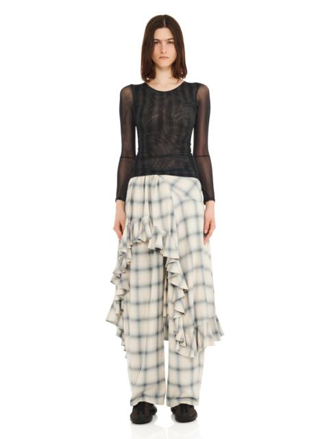 Collina Strada BLACK WAVY FLOWER STRIPE CARDIO CREW