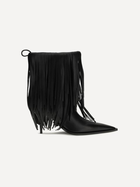 BALENCIAGA Avenue Fringe Ankle Boots