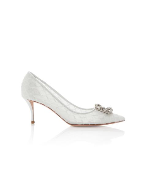 Roger Vivier Efflorescence Crystal-Net Pumps white