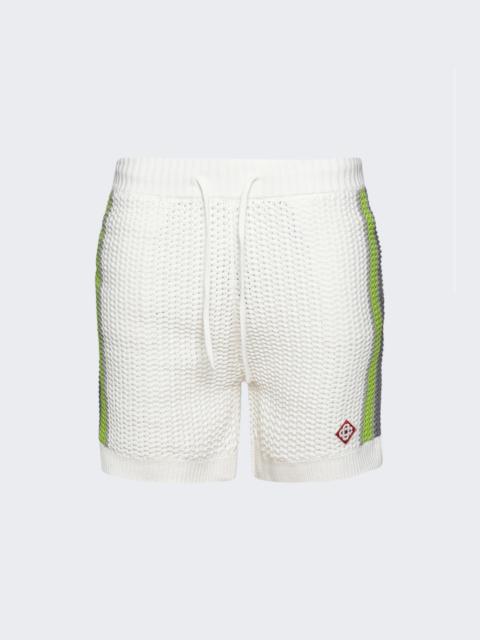 CASABLANCA Stripe Crochet Shorts White