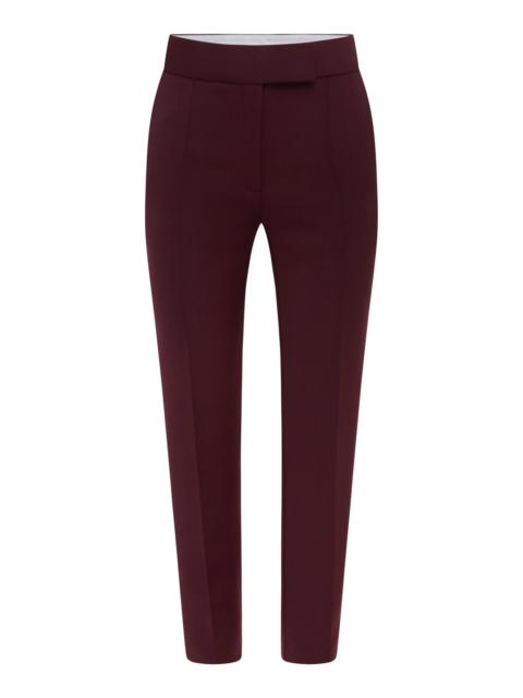 ALEX PERRY Cropped Wool Straight-Leg Pants burgundy