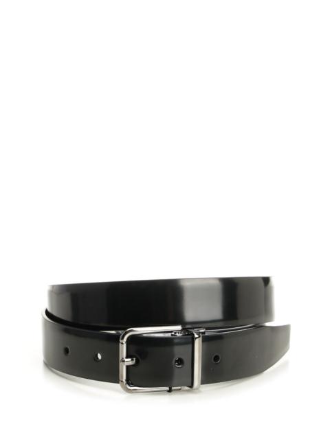 Dolce & Gabbana Dolce & Gabbana Men Polished Brushed Leather Belt