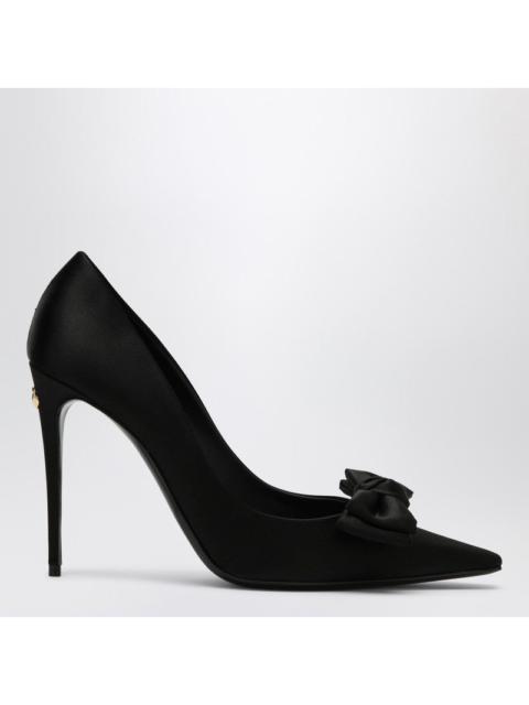 Dolce&Gabbana Black Satin Pumps With Bow Women