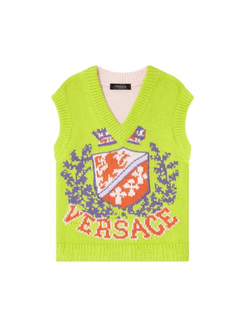 Versace Royal Rebellion Intarsia Knit Top 'Multicolor'