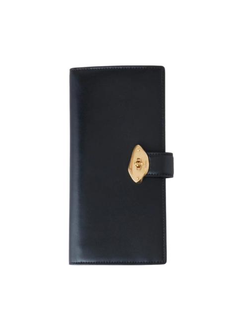 Mulberry Lana Long Bifold Wallet Black High Gloss Leather