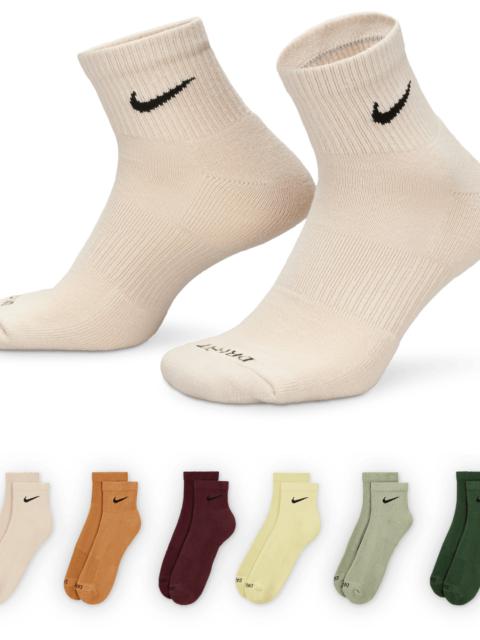 Nike Nike Mens Nike 6 Pack Dri-FIT Plus Quarter Socks