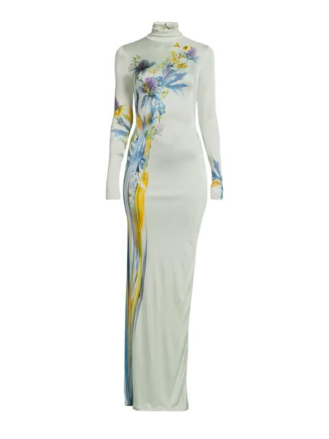 GALVAN Jersey Gown In Thistle Print