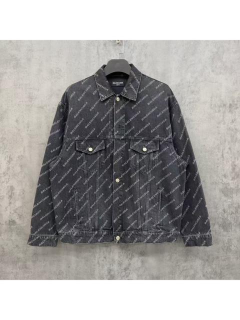 BALENCIAGA Balenciaga denim jacket with logo-covered bullet comments