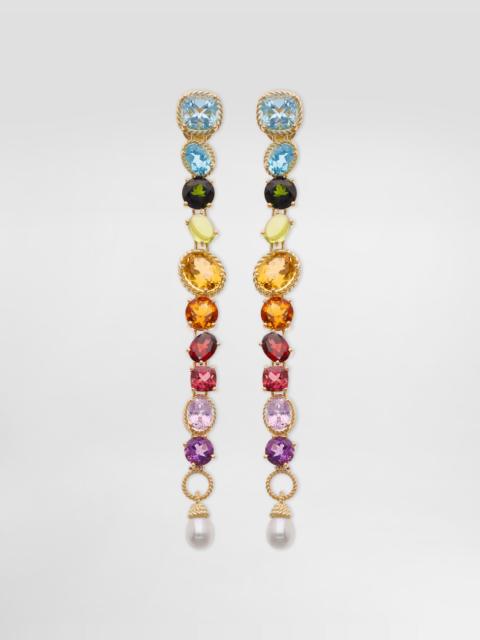 Dolce & Gabbana Rainbow Earrings 18-carat yellow gold and multicolored gems