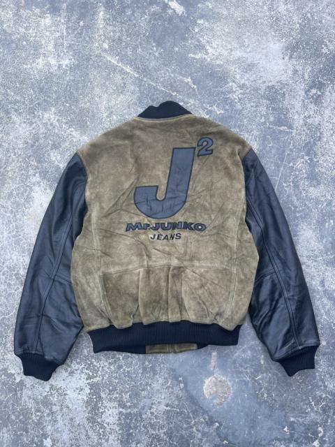 Other Designers Japanese Brand - Rare piece🔥🔥Mr.Junko Suede and leather sleeve varsity jacket