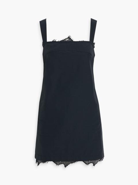 SIMKHAI Lace-trimmed cotton-blend faille mini dress
