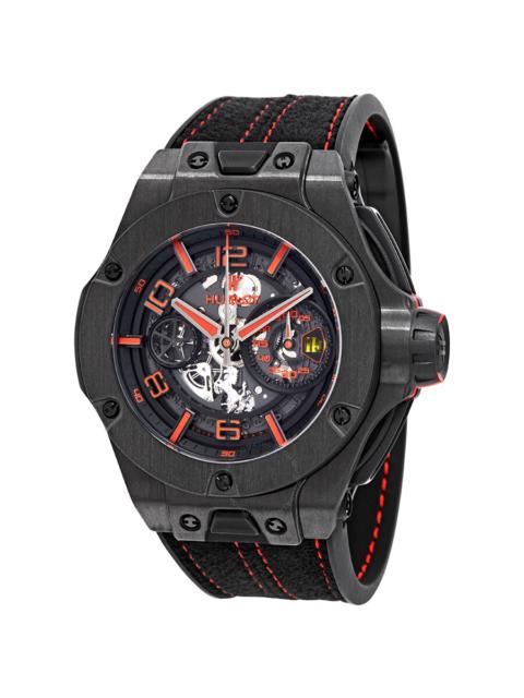 Pre-owned Hublot Big Bang Unico Chronograph Black Skeleton Dial Men's Watch 402.QU.0113.WR