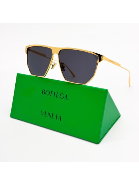 NEW BOTTEGA VENETA BV1069S 001 GOLD GREY UNISEX SUNGLASSES