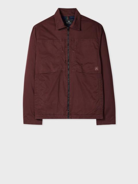 Paul Smith Burgundy Garment Dyed Stretch-Cotton Overshirt