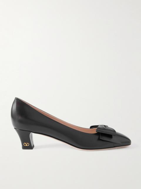 Valentino Bowow 45 Bow-embellished Leather Pumps
