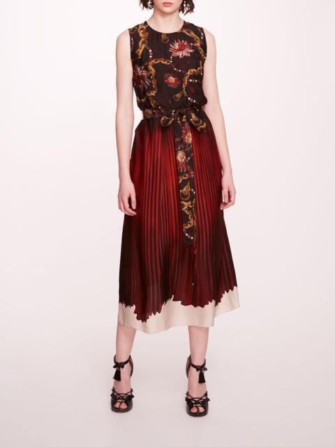 Marchesa VISCOSE GEORGETTE MIDI DRESS
