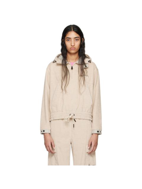 Moncler Grenoble Beige Half-Zip Jacket