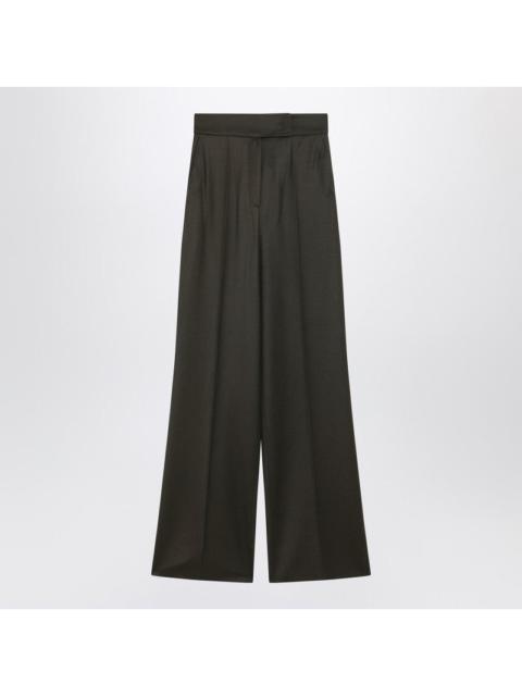 Max Mara Max Mara Moss Green Wide-Leg Wool Trousers Women