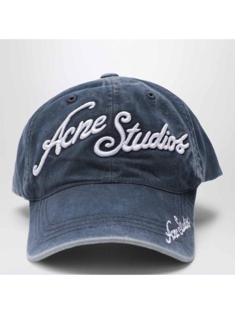 Acne Studios Acne Studios Blue washed-effect baseball cap with logo