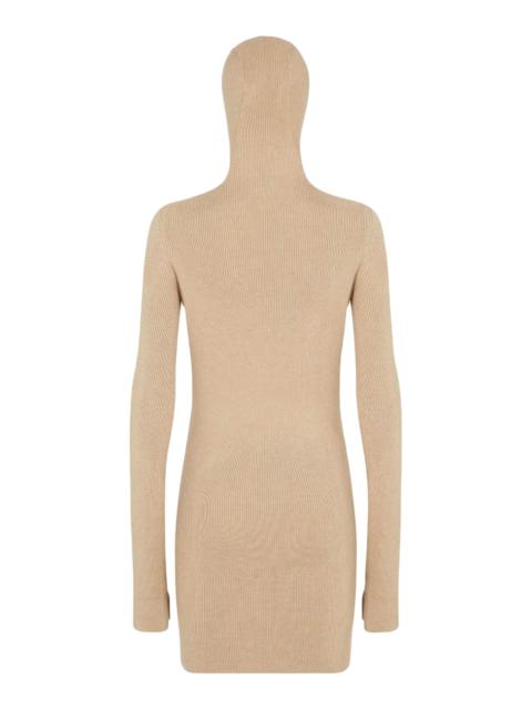 BEIGE WOOL AND SILK DRESS